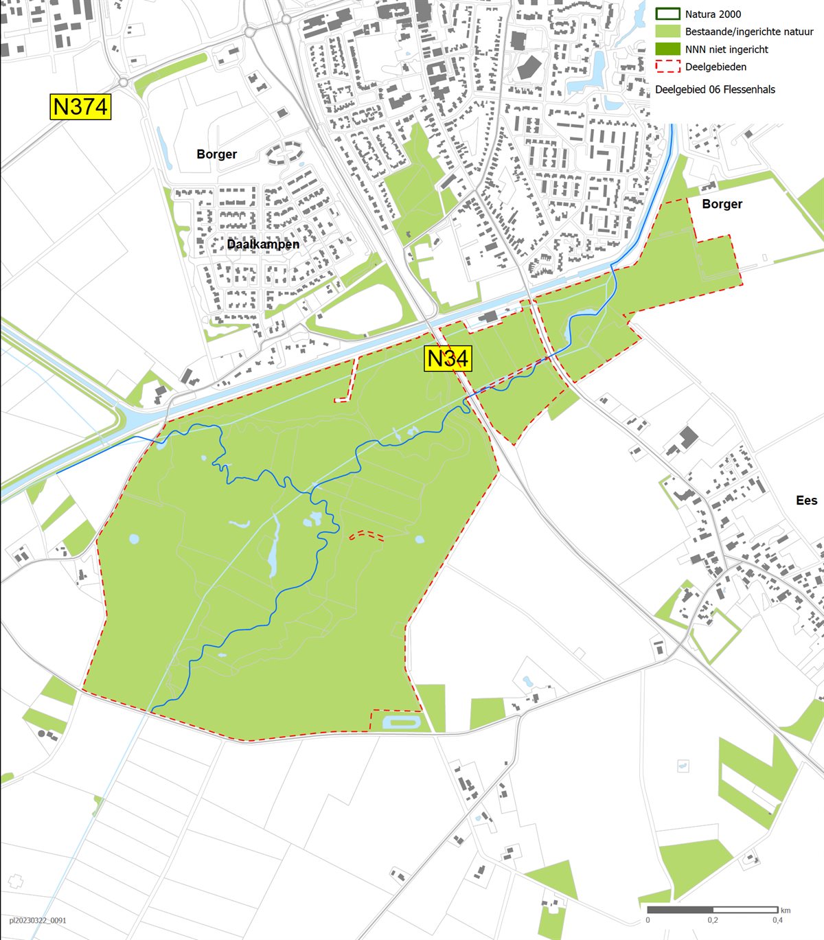 Kaart deelgebied Flessenhals