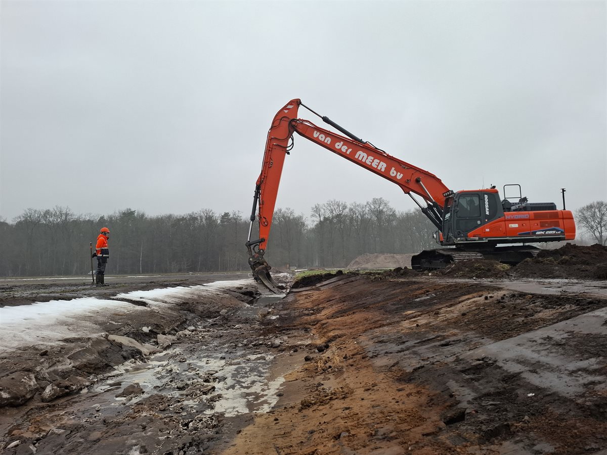 hoofdwatergang verflauwd en verondiept tot slenk